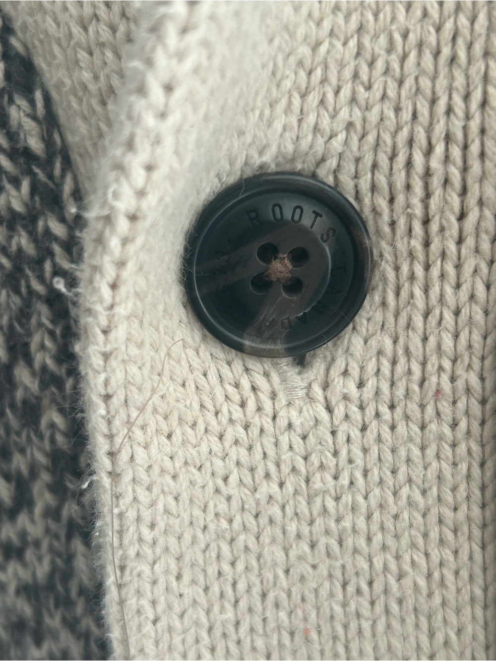 Roots Canada Women's Sweater Size XL Long Cardigan Collar Button-Up Grey - Picture 3 of 9